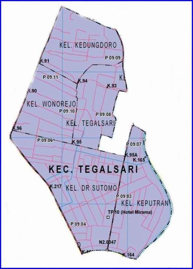Peta Kecamatan Tegalsari Surabaya Pusat Peta Kecamatan Tegalsari Surabaya Pusat